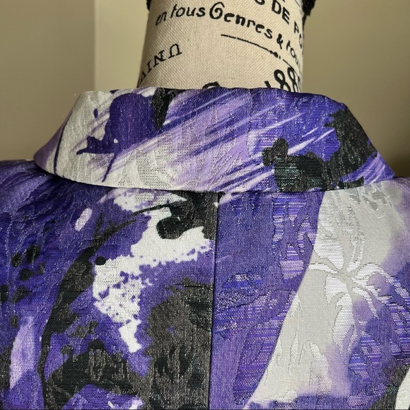 Basler Vintage Shimmer Abstract Design Blazer Purple Sz 8 - Picture 12 of 16